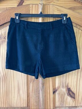 Women's Old Navy black linen blend cute chino shorts size 6